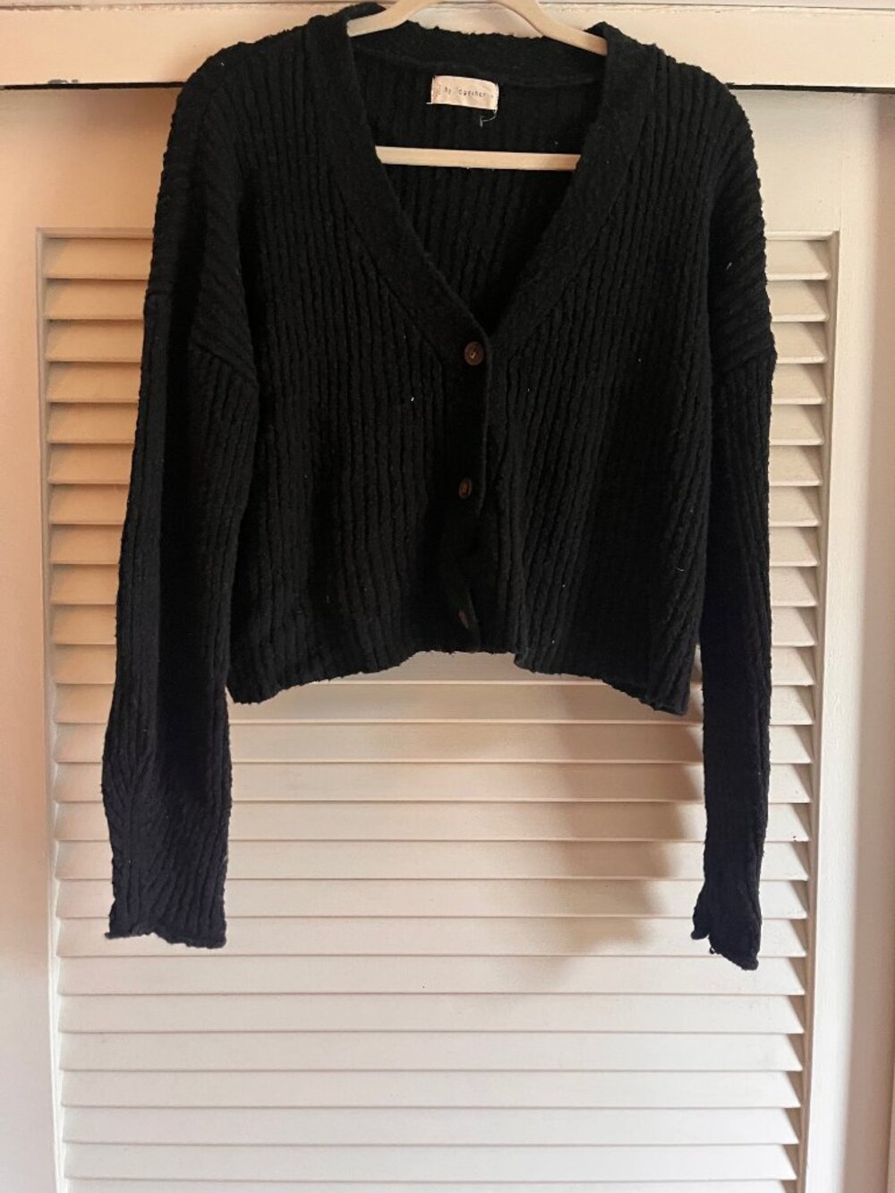 By Together cropped black cardigan